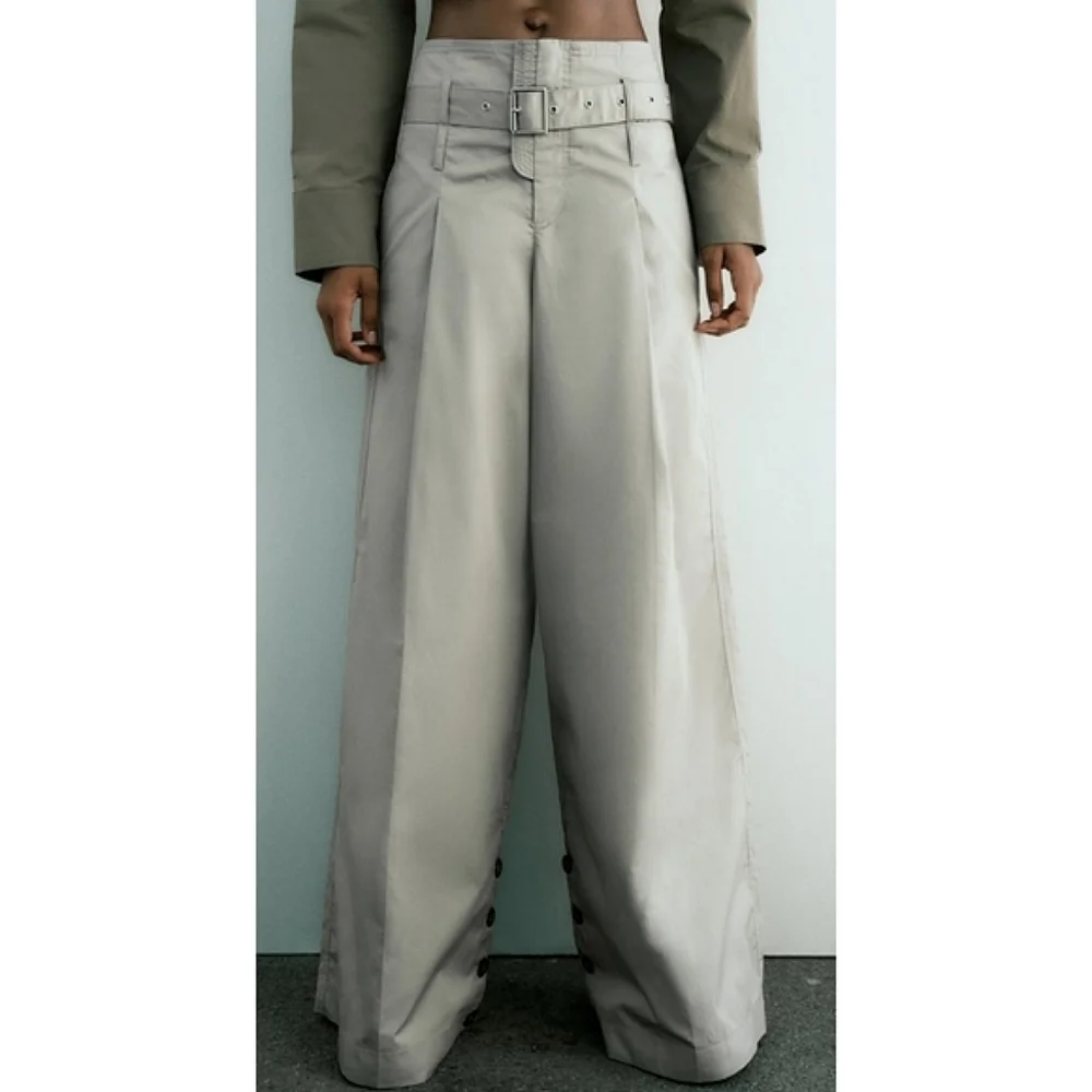 Zara Belted Wide Pants Size XS